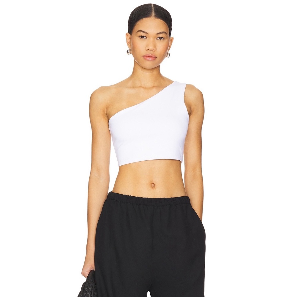 Susana Monaco x Revolve One Shoulder Crop Top in‎ Sugar White